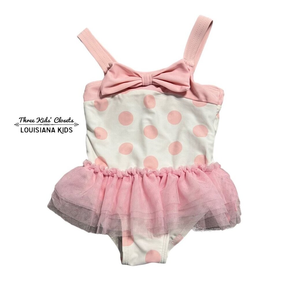 Koala Baby 12m Pink Polkadot Ruffle Swim Bathing Suit